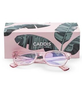 Caddis Bixby Polished Clear Pink Blue Light Filtering Glasses - 0.0.